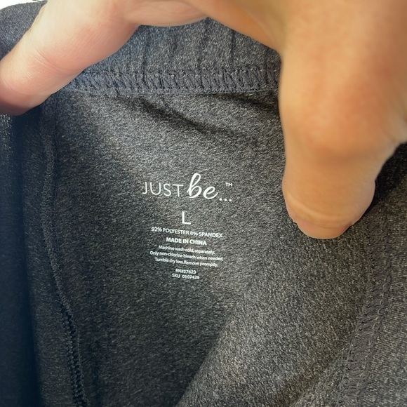 JUST BE Polyester Blend Gray Pull On Elastic Waist Leggings Size Large - Picture 3 of 4